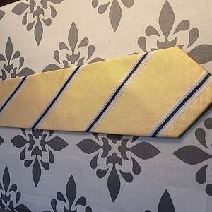Nautica Yellow, White, and Light Blue Silk Tie